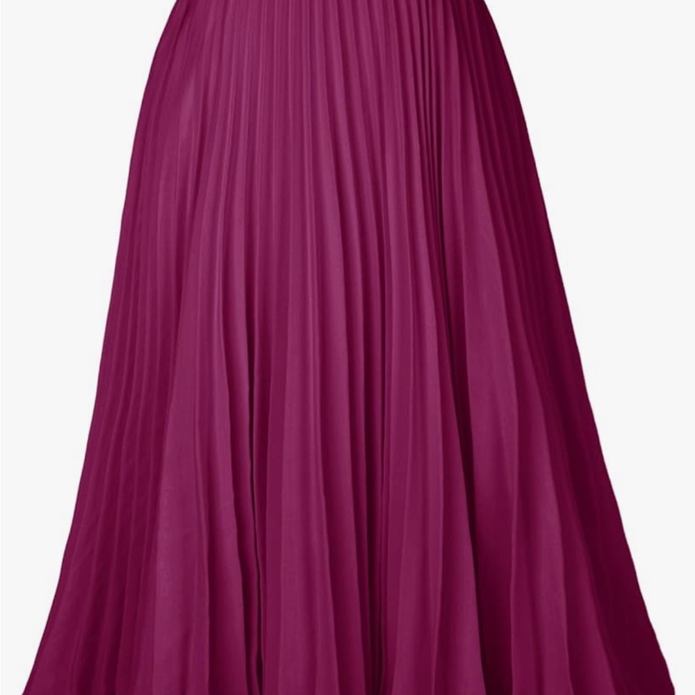 Elegant Purple Pleated Skirt